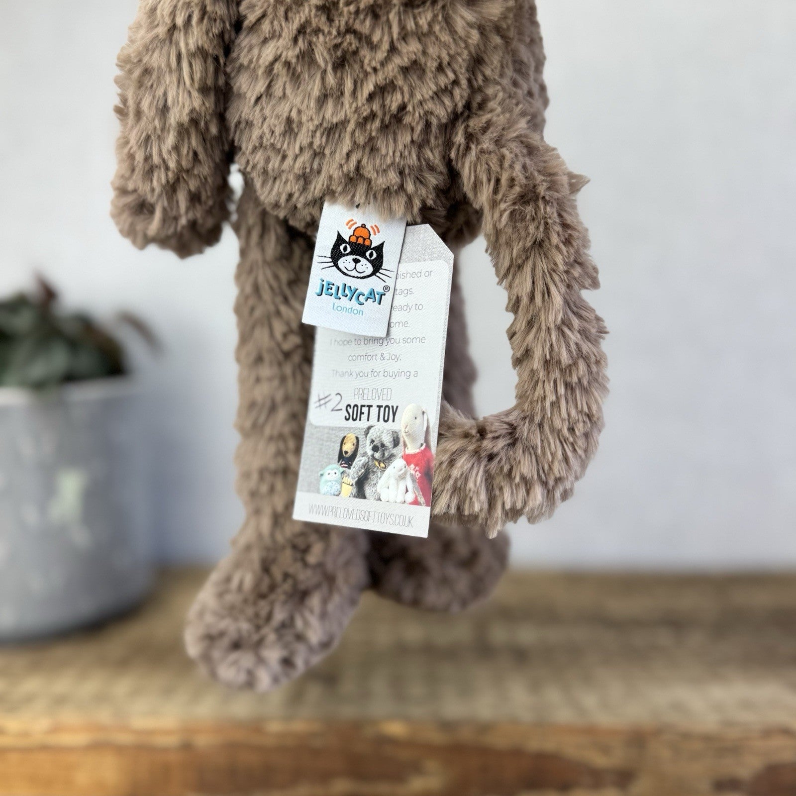 Jellycat Smuffle Monkey - Retired Beanie Monkey Light Brown 14" (#2)