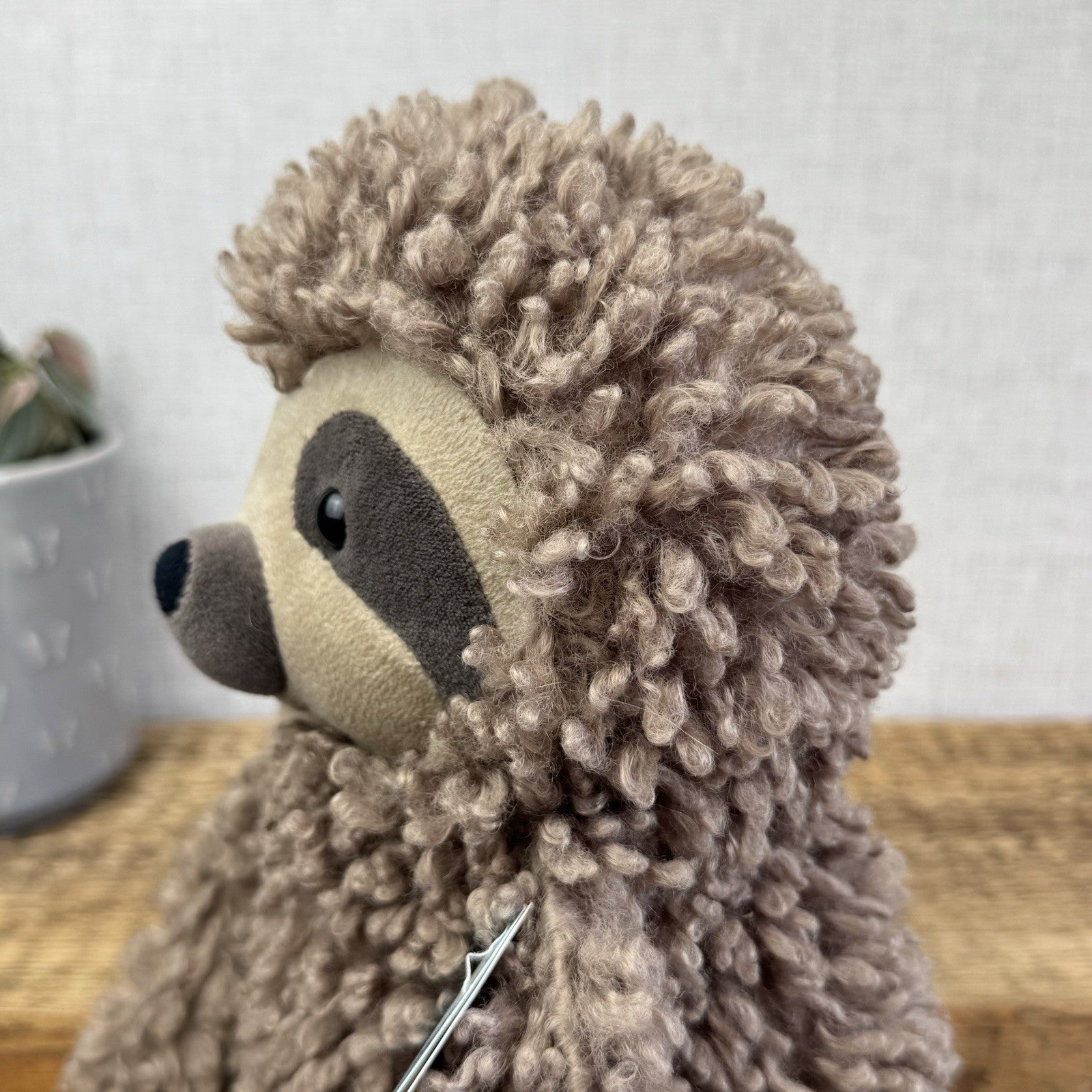 Jellycat Cicero Sloth - Curly Hair Large Light Brown Sloth Cuddly Beanie Tags