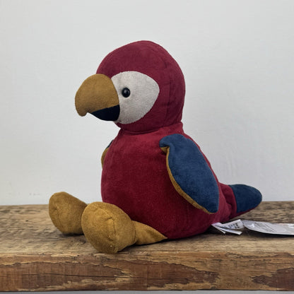 Jellycat Belby Parrot - Retired Velour Bird Plush Parrot Push Red/Blue 10"