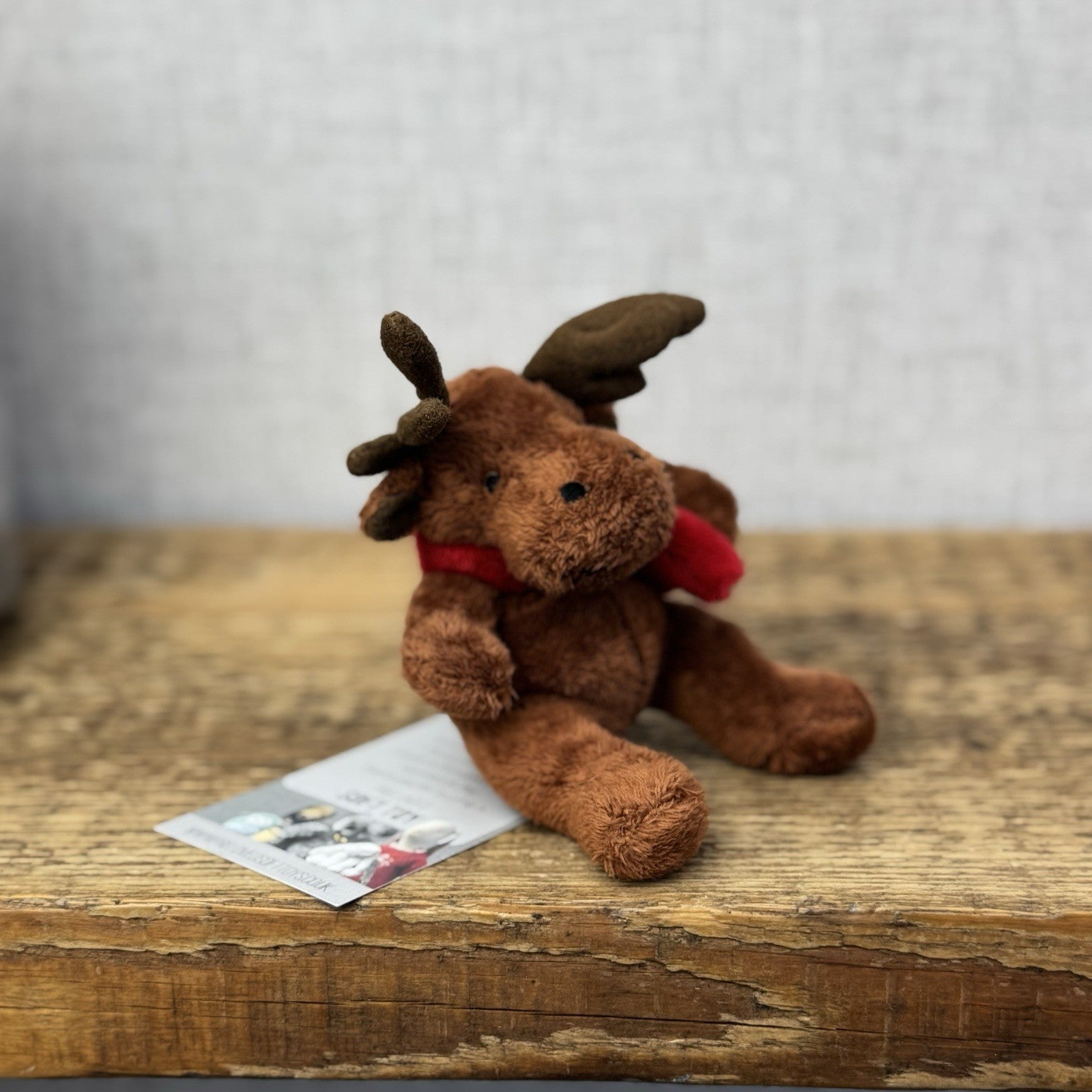Marks & Spencers Soft Toy Stag Deer Mini Beanie Christmas Scarf Vintage 4"