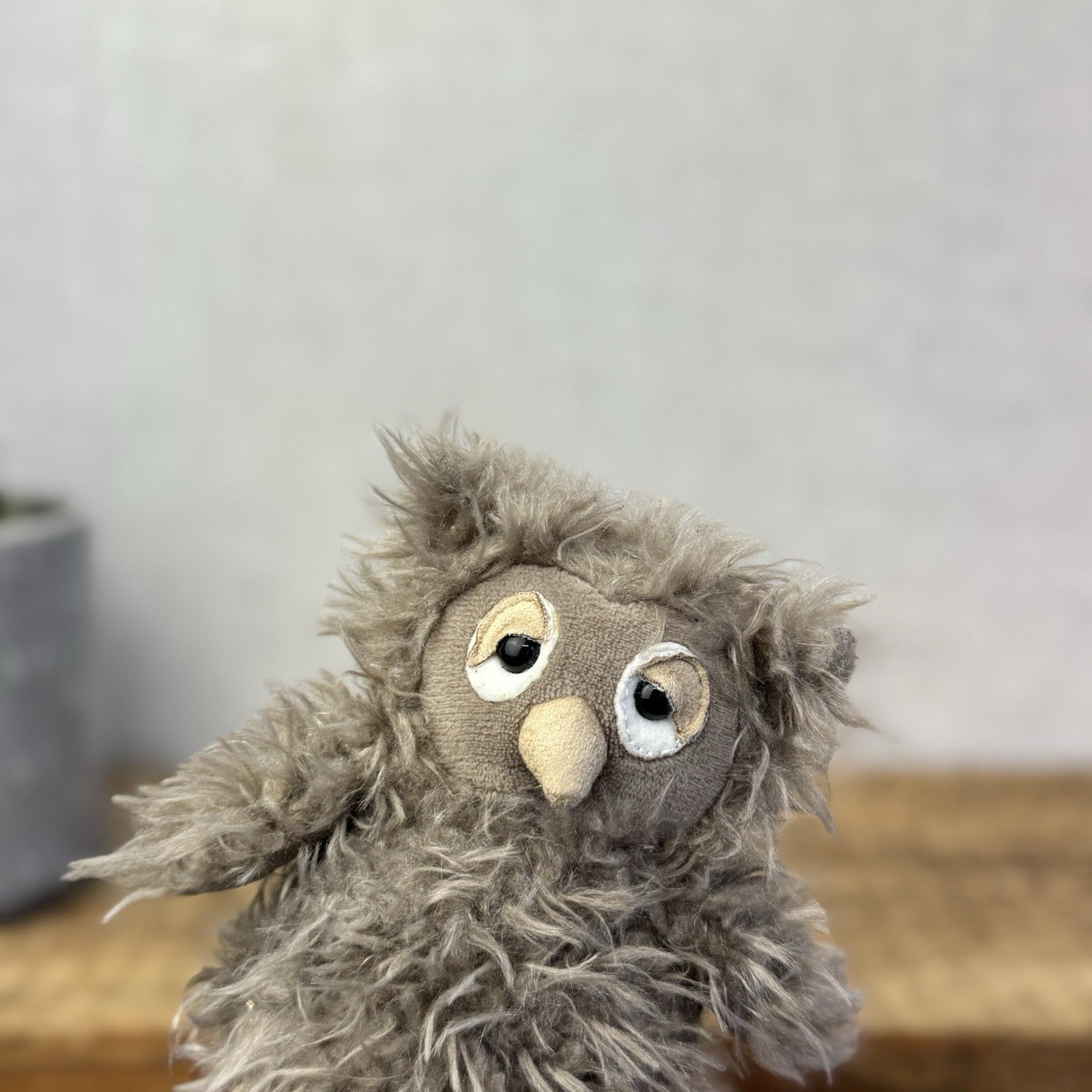 Jellycat BonBon Owl - Brown/grey Small Fluffy Owl Soft Toy - Bird Tiny 5” (#2)