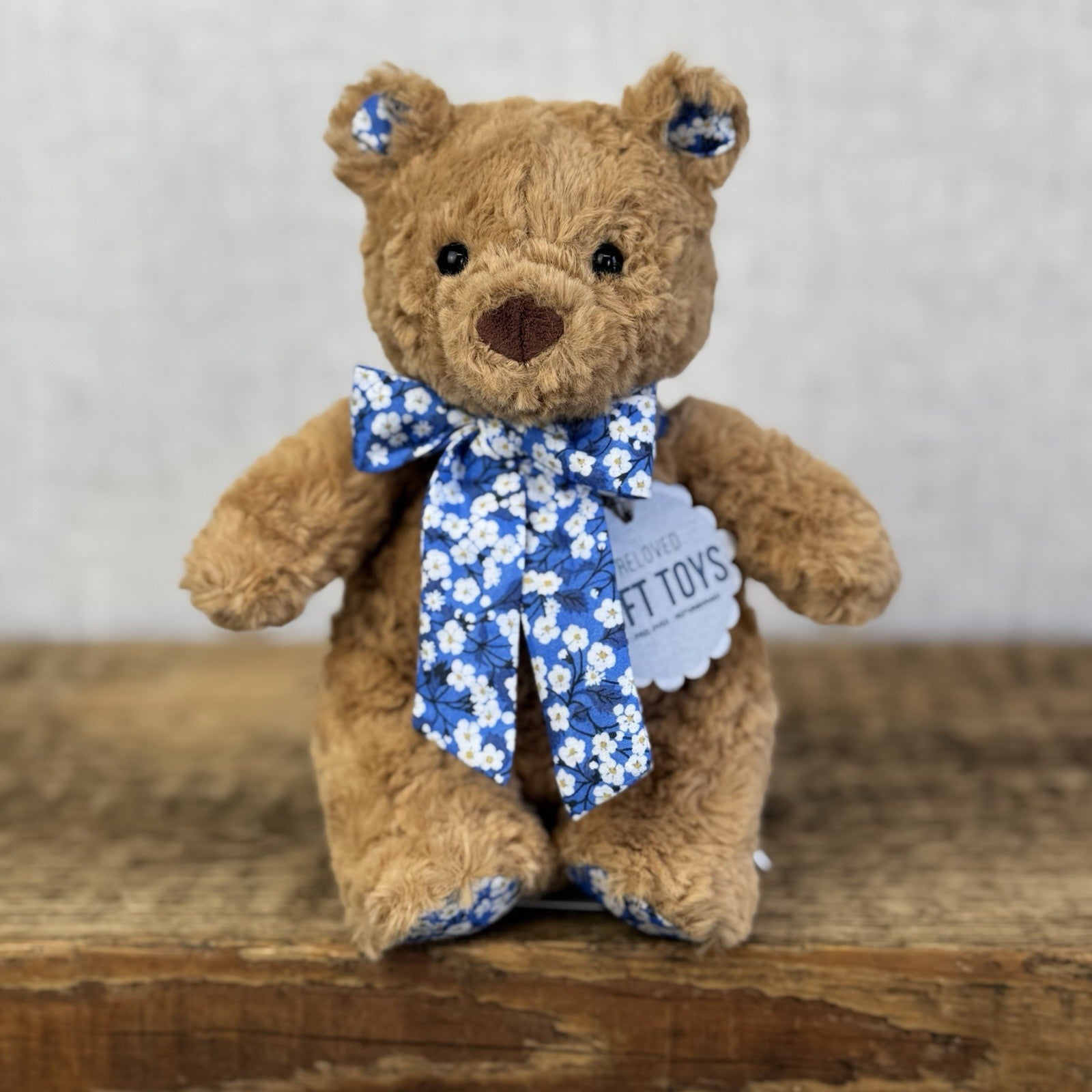 Custom/Bespoke Tiny Bartholemew Bear - Ditsy Blue Blossom Made With Liberty 