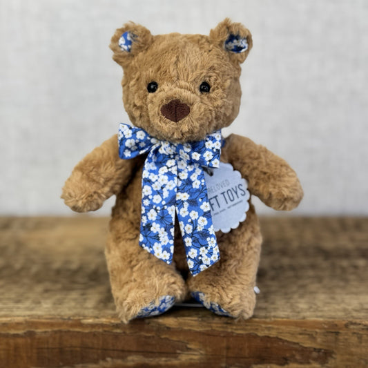 Custom/Bespoke Tiny Bartholemew Bear - Ditsy Blue Blossom Made With Liberty 