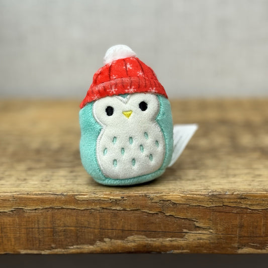 Squishmallow Squishville - Winston Christmas Owl Mini Owl In Hat Christmas