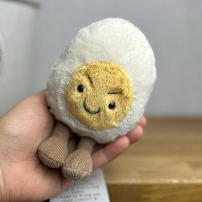 Jellycat Amuseable Cheeky Boiled Egg - Frowning Egg  Toy - Play Food Plush 5”