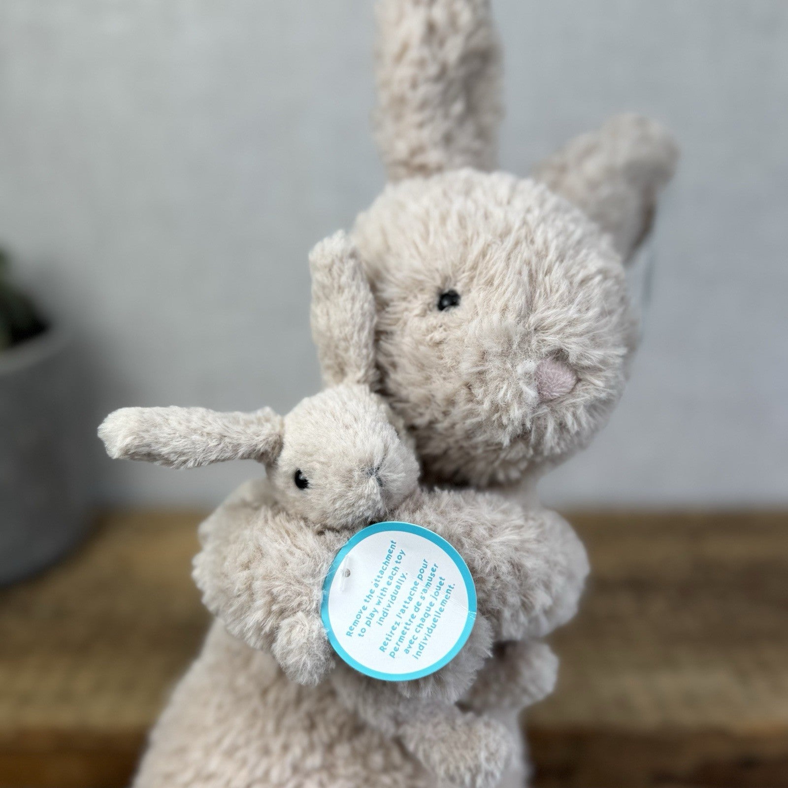 Jellycat Huddles Bunny - Mummy Rabbit & Baby Plush Retired Medium With Tags 10"