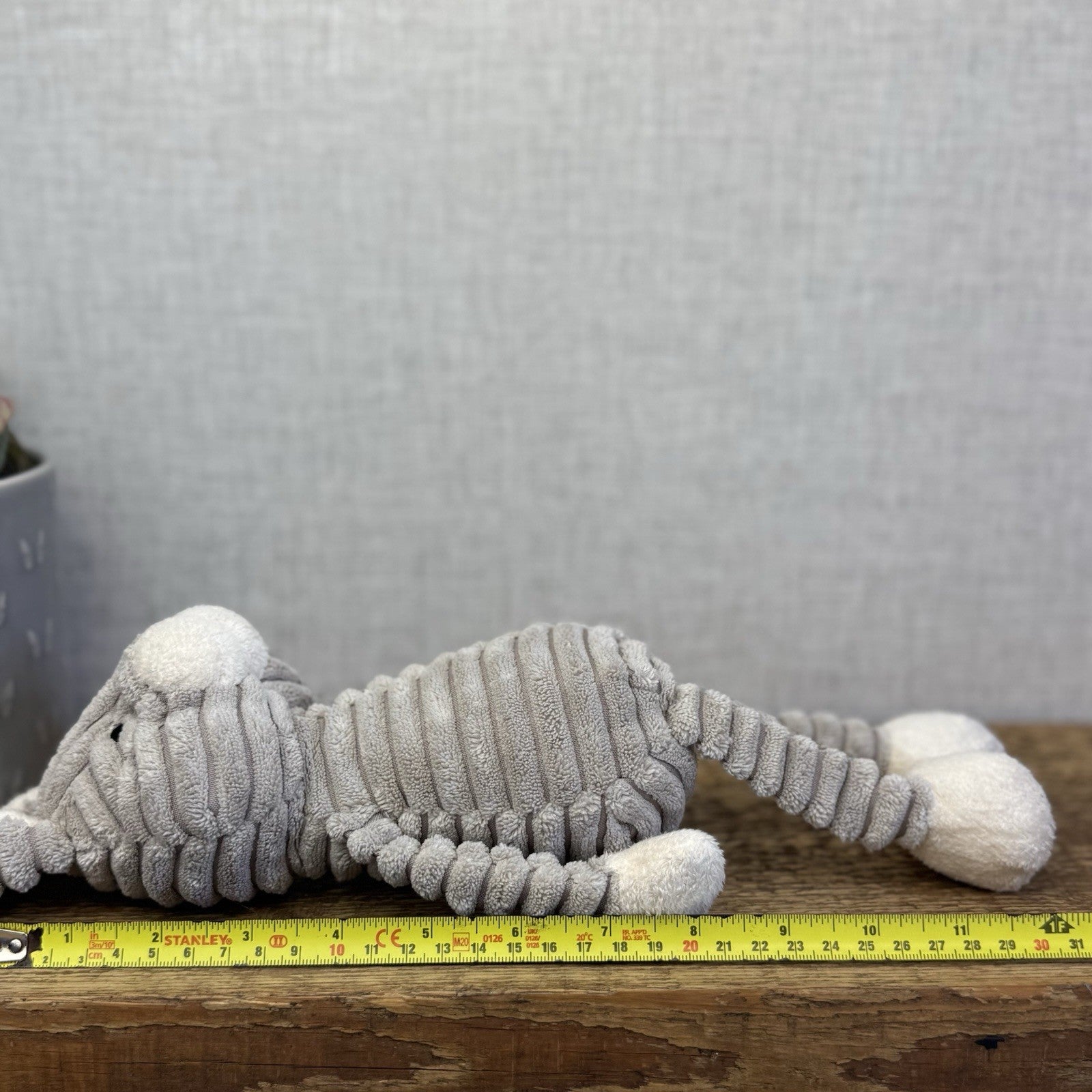 Jellycat Baby Cordy Roy Rabbit Hare - Grey Corduroy Soft Toy Retired Rare 12"