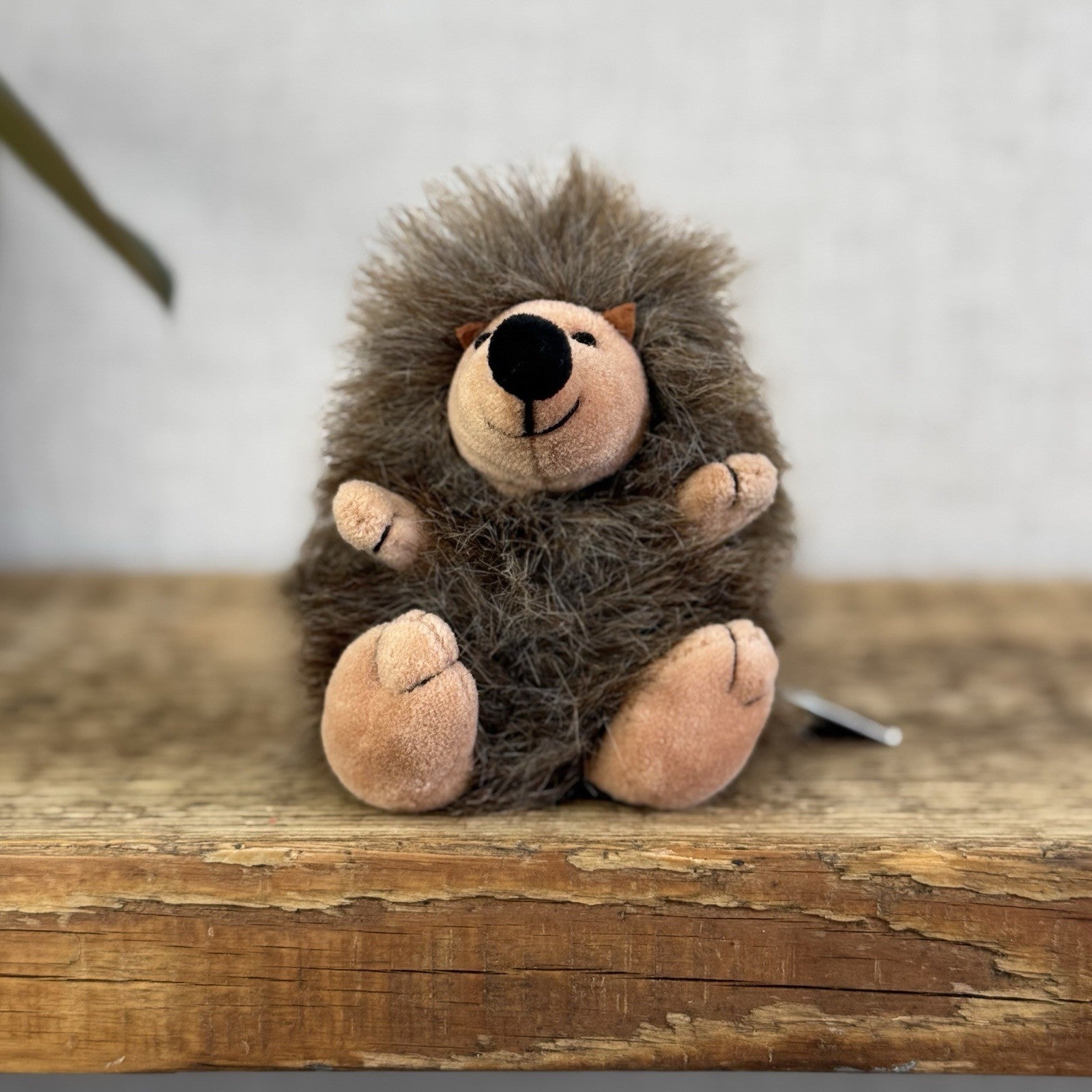 Jellycat Baby Puffball Hedgehog - Small Fluffy Brown Beanie Vintage With Tag 3”