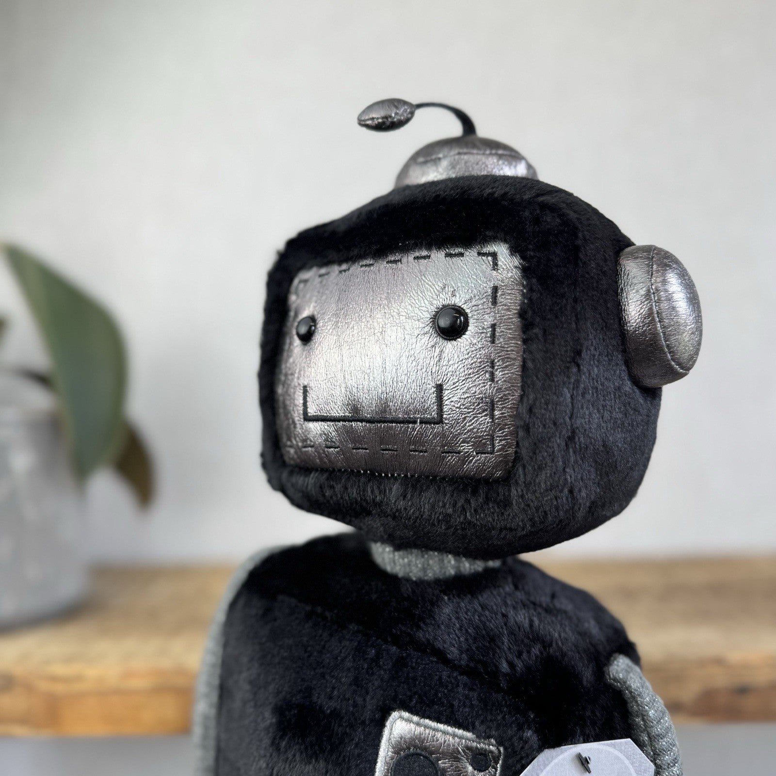 Jellycat Big JellyBot - Black Robot Beanie Soft Rare & Retired Larger Size 16”
