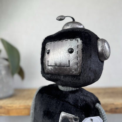 Jellycat Big JellyBot - Black Robot Beanie Soft Rare & Retired Larger Size 16”