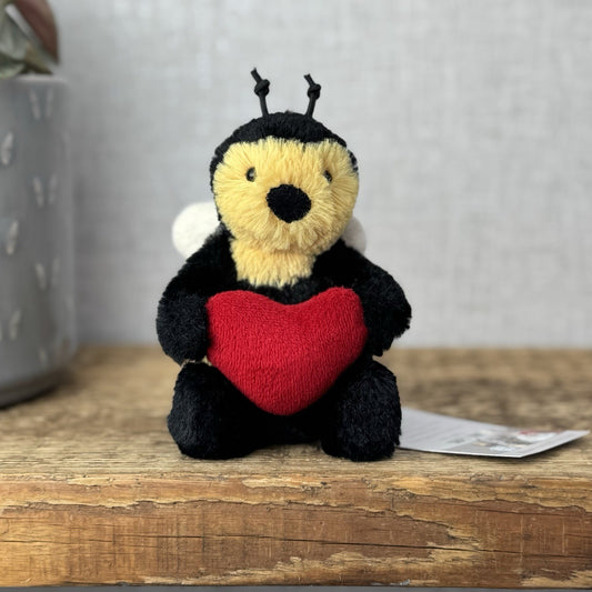 Jellycat Tiny Bumble Bee Holding A Heart - Tiny Bee NWOT - Rare Retired 5"