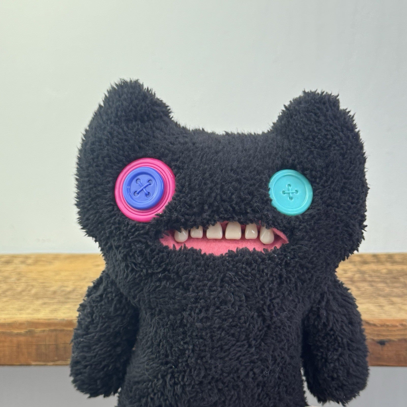 Fuggler Indecisive Monster - Black Snuggler Fuggler Button Eyes Retired 