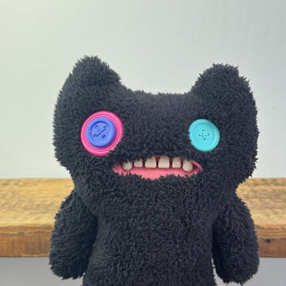 Fuggler Indecisive Monster - Black Snuggler Fuggler Button Eyes Retired 