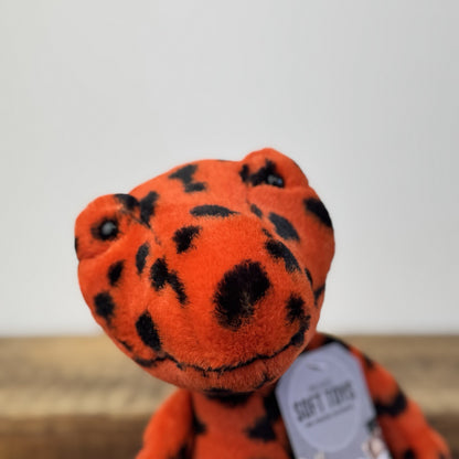 Jellycat Syd Salamander - Orange/Black Spotty Lizard Soft Toy Retired 12"