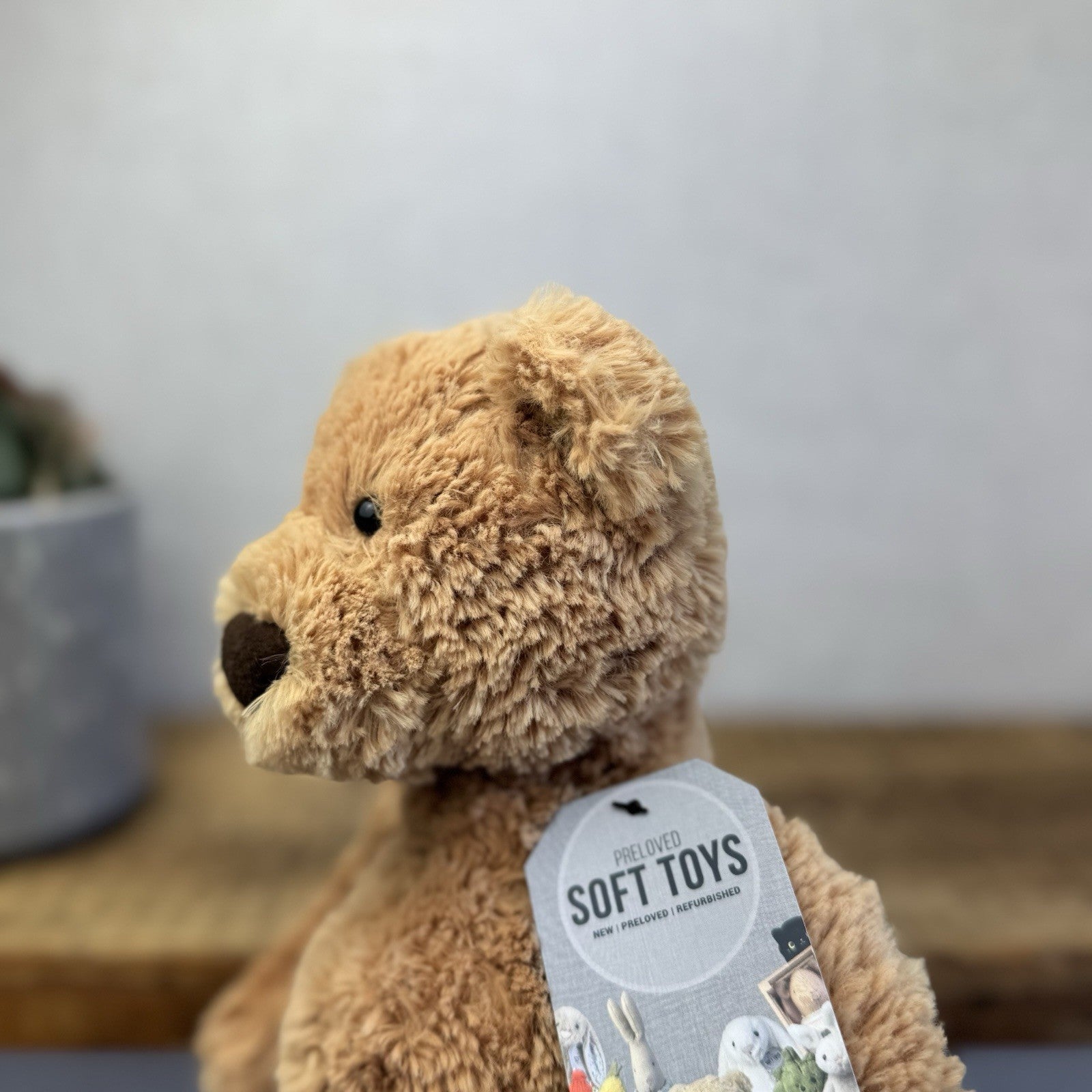 Jellycat Medium Skiffles Bear - Big Foot Jellycat Vintage Rare Beanie Bear 14"