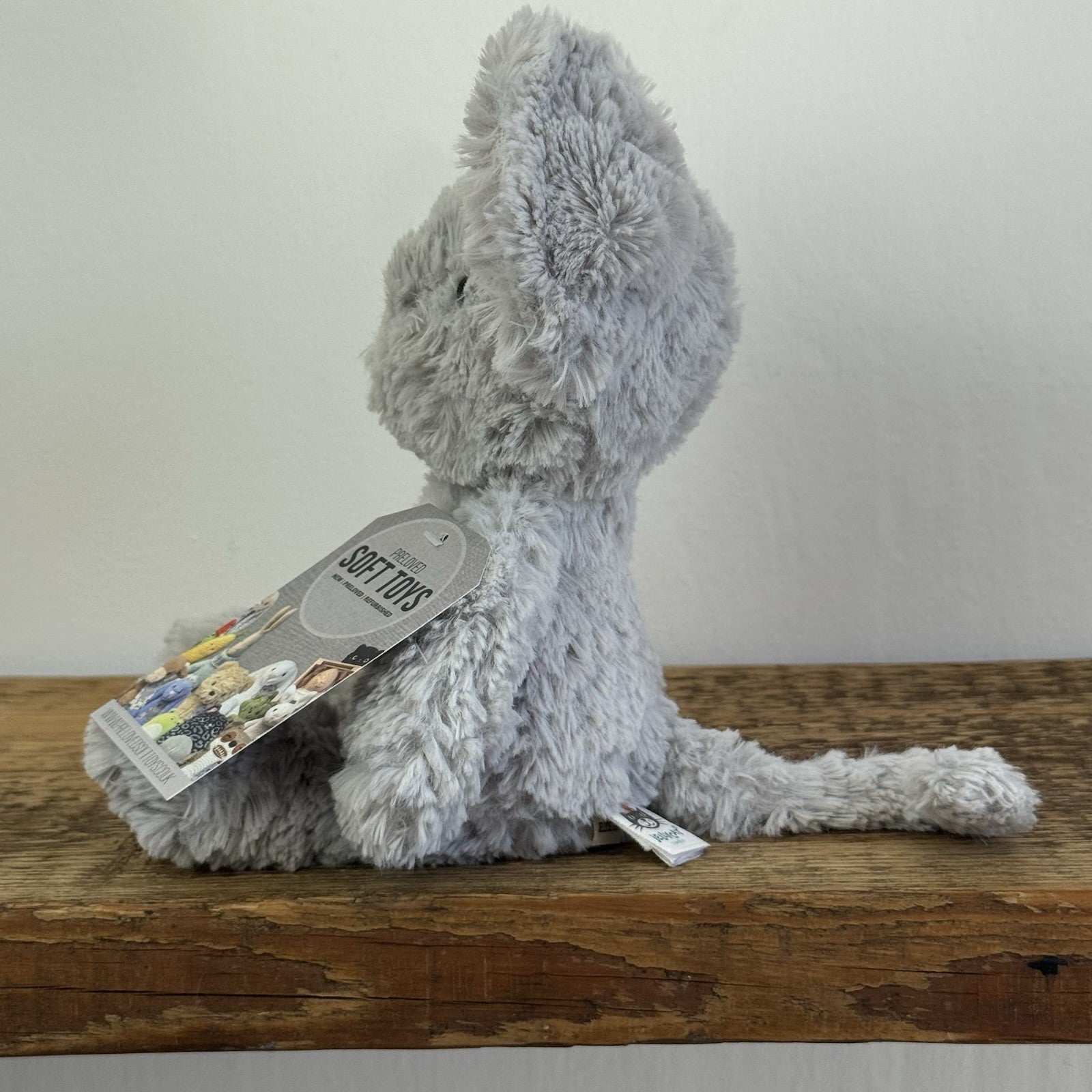 Jellycat Iggle Sguiggle Mouse - Small Grey Textured Mouse Soft Toy Retired 9”
