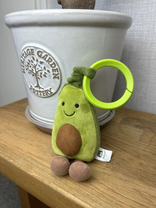Jellycat Avocado Jitter Toy - Baby Pram Toy Avocado - Vibrating Baby Sensory Toy
