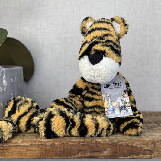 Jellycat Merryday Tiger - Wild Cat Beanie Tiger Plush Long Tail Rare Retired 15”