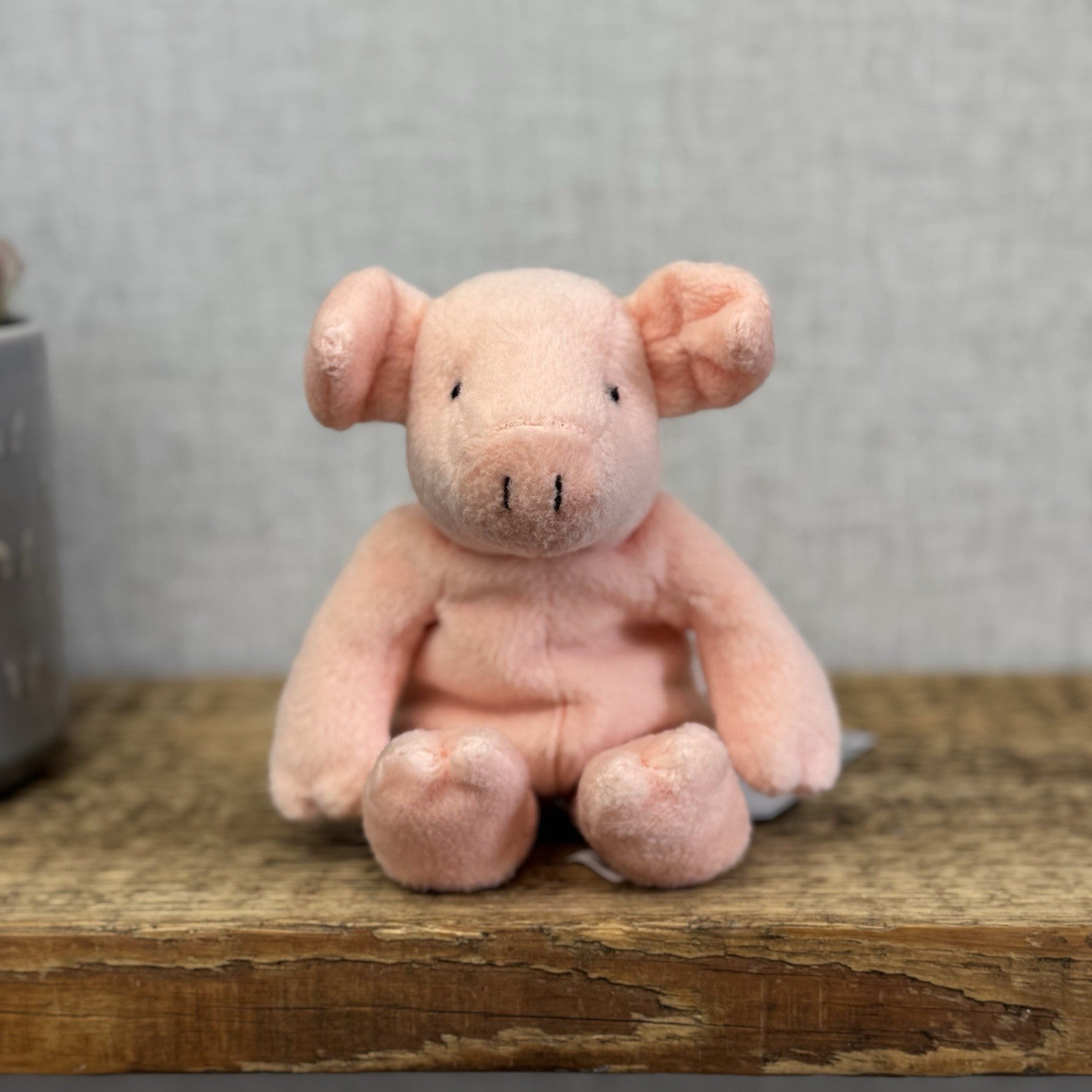 Marks & Spencers Small Pink Piglet Beanbag Soft Toy - Vintage Pig Plush 8”