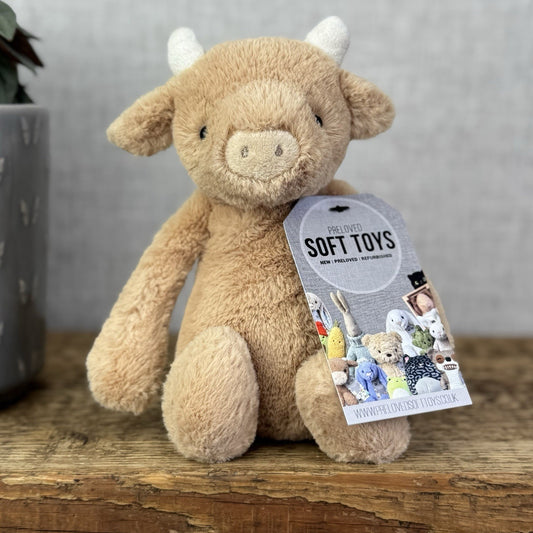 Jellycat Bashful Cow - Tan Golden Brown Cow Small Calf Soft Toy Retired 18"