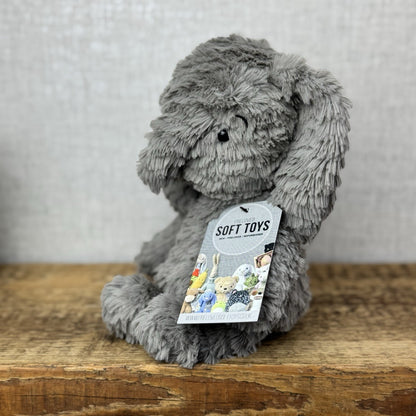 Jellycat Squishu Elephant - Small Grey Colour Textured Elephant Retired 10"