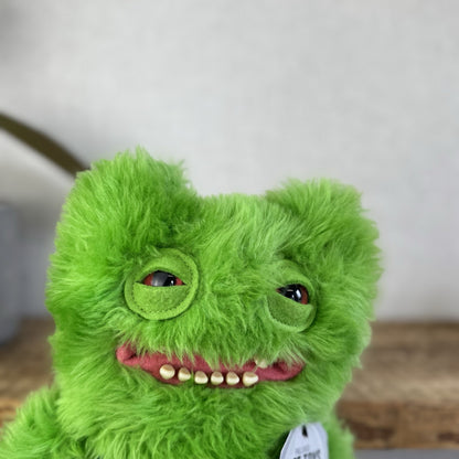 Fuggler Old Mcfuggler - Green Fluffy Funny Ugly Monster In Dungarees Retired