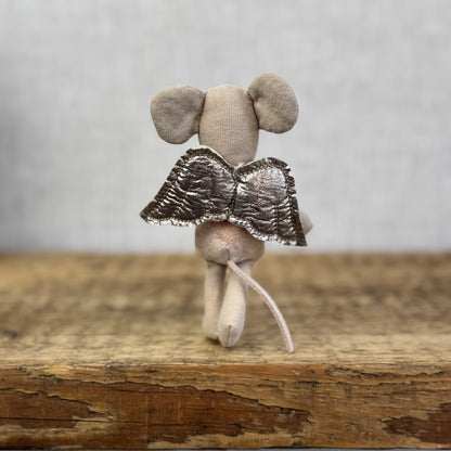 Maileg Fairy Mouse - Natural - Gold Winged Maileg Mouse Fluffy Tummy Retired