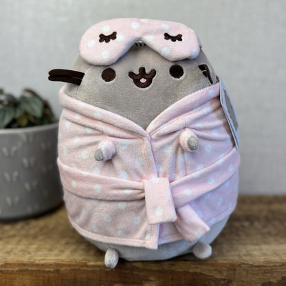 Gund Pusheen Cat - Sleepover Cat PJ Pink Spotty Dressing Gown With Tags 10"