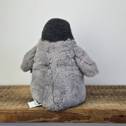 Jellycat Small Percy Penguin - Small Grey Fluffy Penguin Soft Toy Beanie 8"
