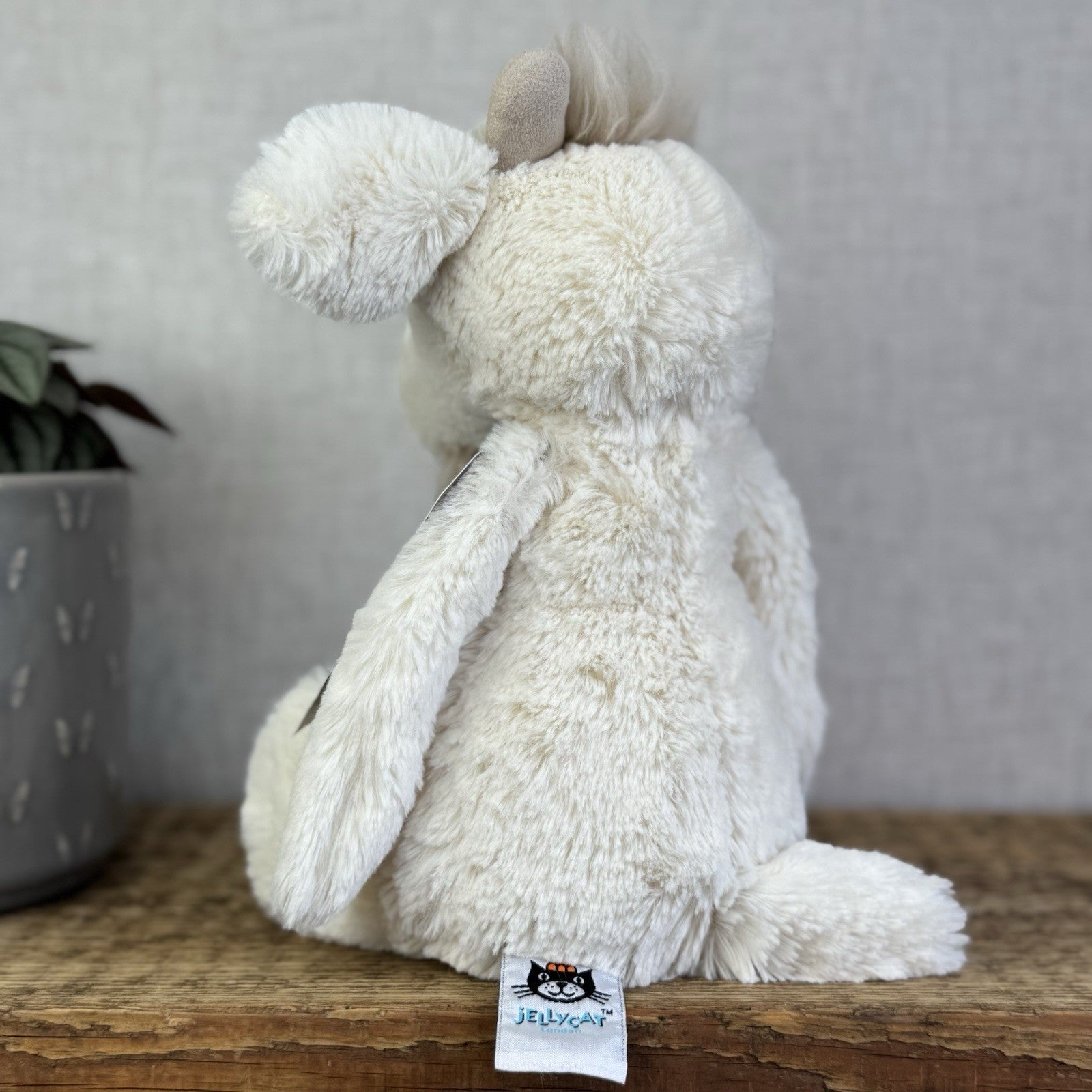 Jellycat Medium Bashful Billy Goat Billie Goat White Beanie Bearded Soft Toy 12"
