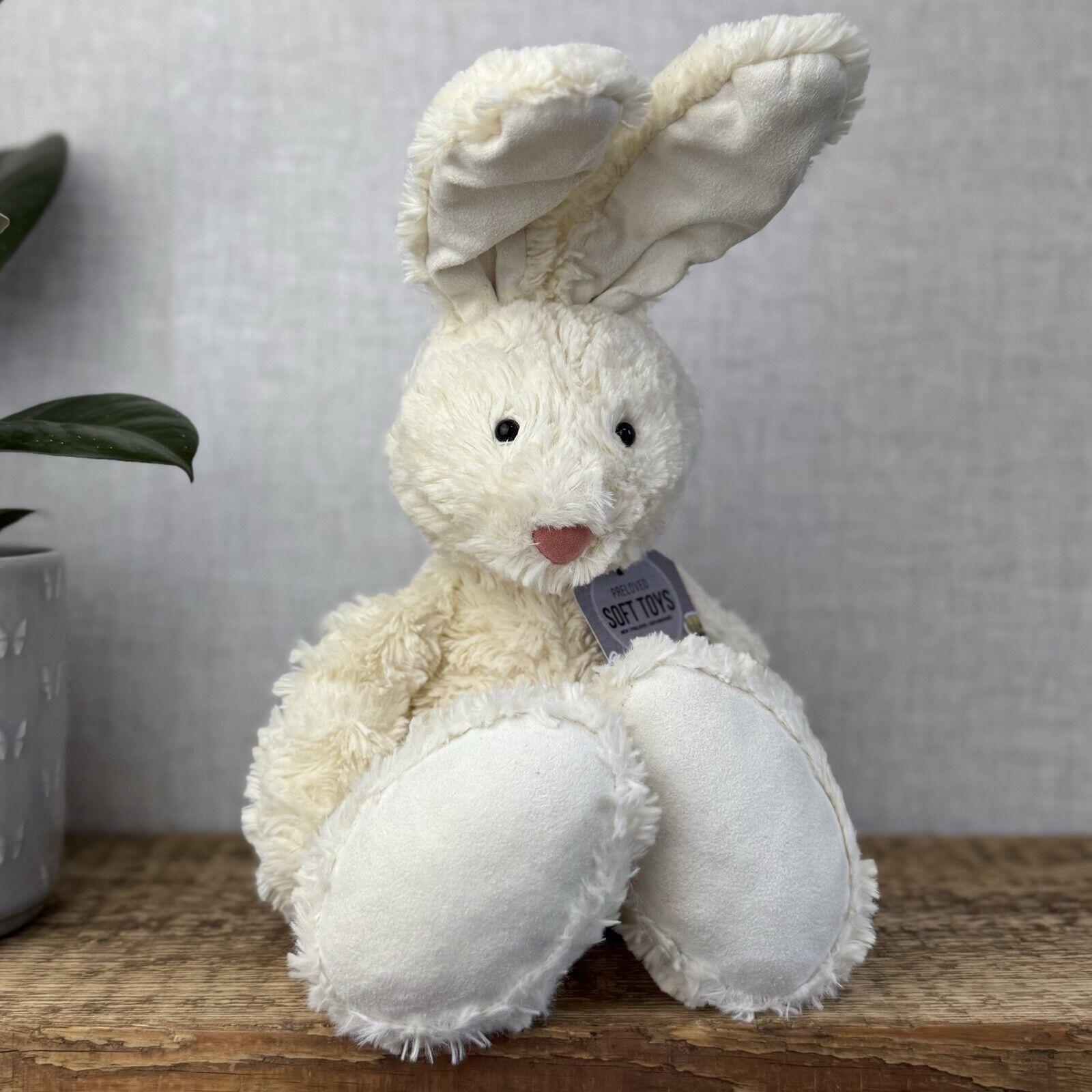 Jellycat Skiffle Bunny Rabbit - Cream Bunny Large Feet Standing Ears Vintage 12”
