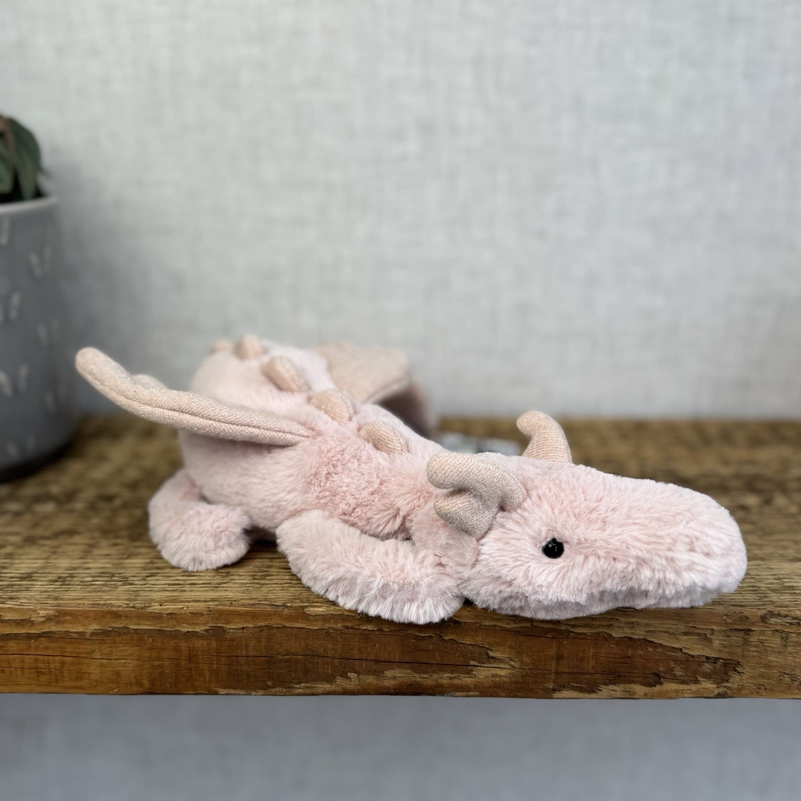 Jellycat Little Rose Dragon - Pink Dragon Soft Toy Dragon Small Retired 12" (#2)