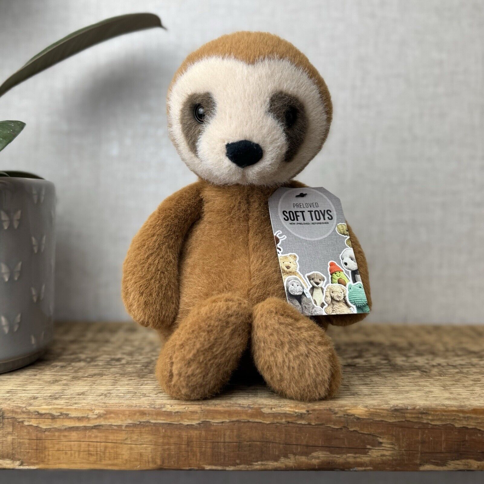 Jellycat Whispit Sloth - Fuzzy Fluffy Sloth Soft Toy Rare Retured Medium 10”