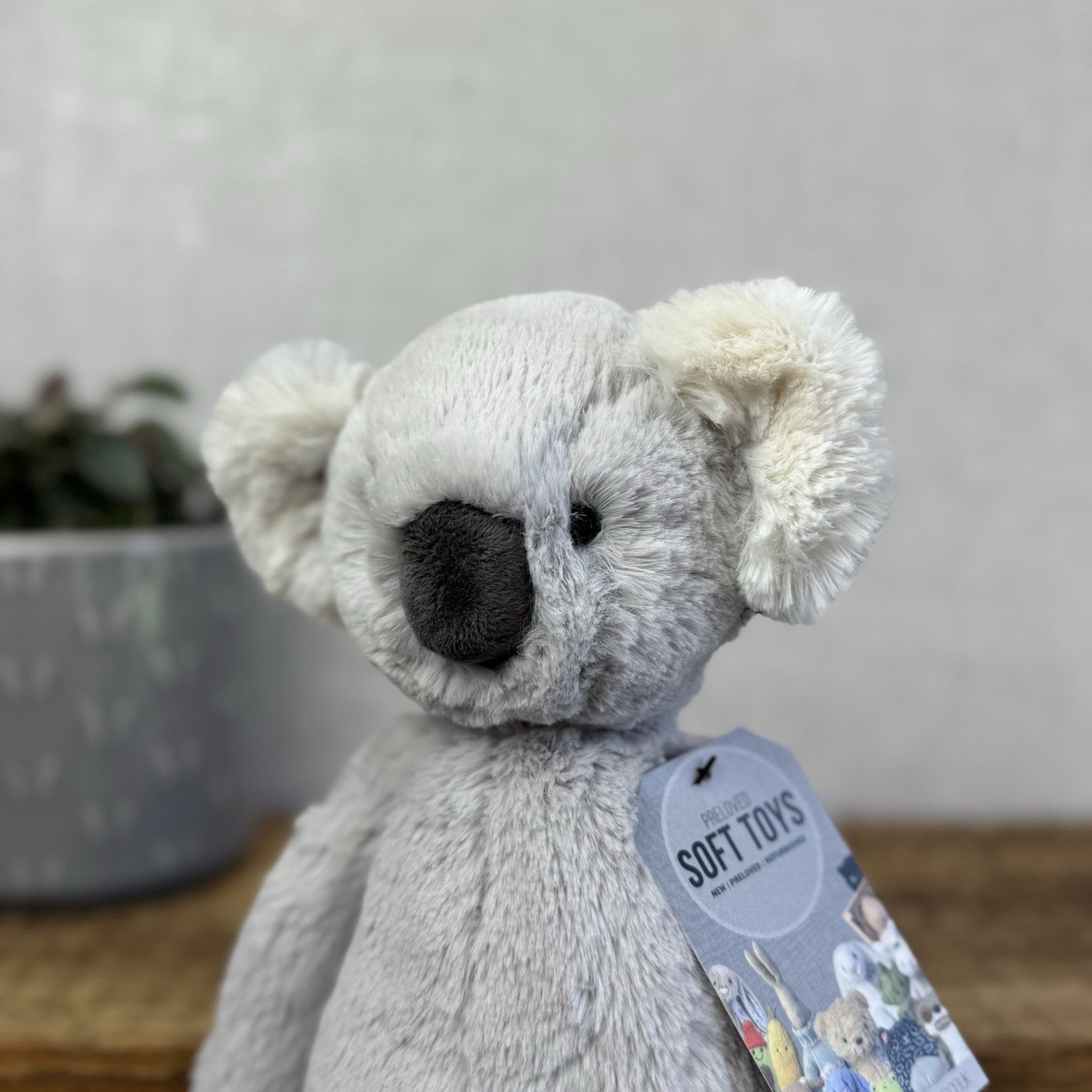 Jellycat Medium Bashful Koala - Light Grey Old Style Bashful Soft Toy Rare 12"