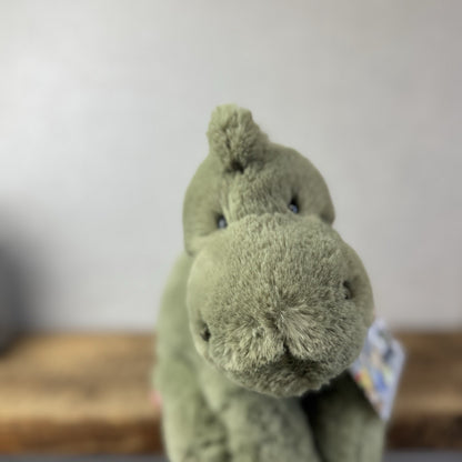 Jellycat Medium Huggady Dinosaur- Floppy Green Dino Soft Toy Retired 10" (#3)