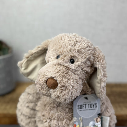 Jellycat Medium Skiffles Dog - Medium Textured Beanie Soft Toy Retired NWOT 14"