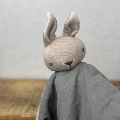 Threadbear Baby Threads Organic Comforter Bunny Rabbit Brown Grey Taupe NWOT