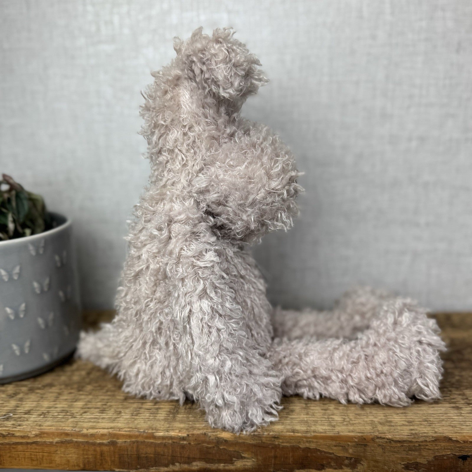 Jellycat Large Scamp Pup - Curly Beige Terrier Soft Toy Beanie Vintage 18"