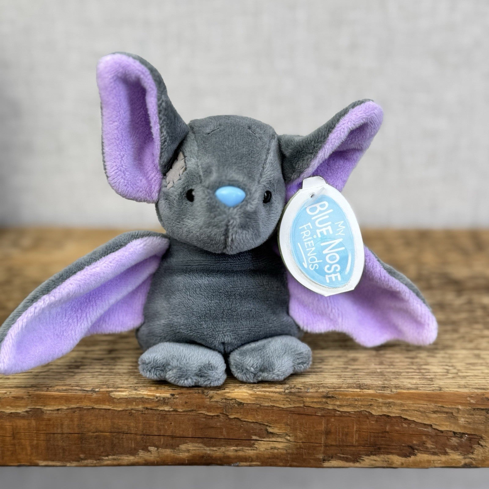 Blue Nose Friends Flit The Bat - Tagged Mini Bat Beanie Plush Halloween Purple