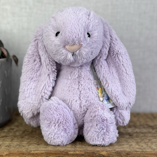 Jellycat Medium Bashful Hyacinth Bunny -  Lilac Purple Bunny Rabbit 12”