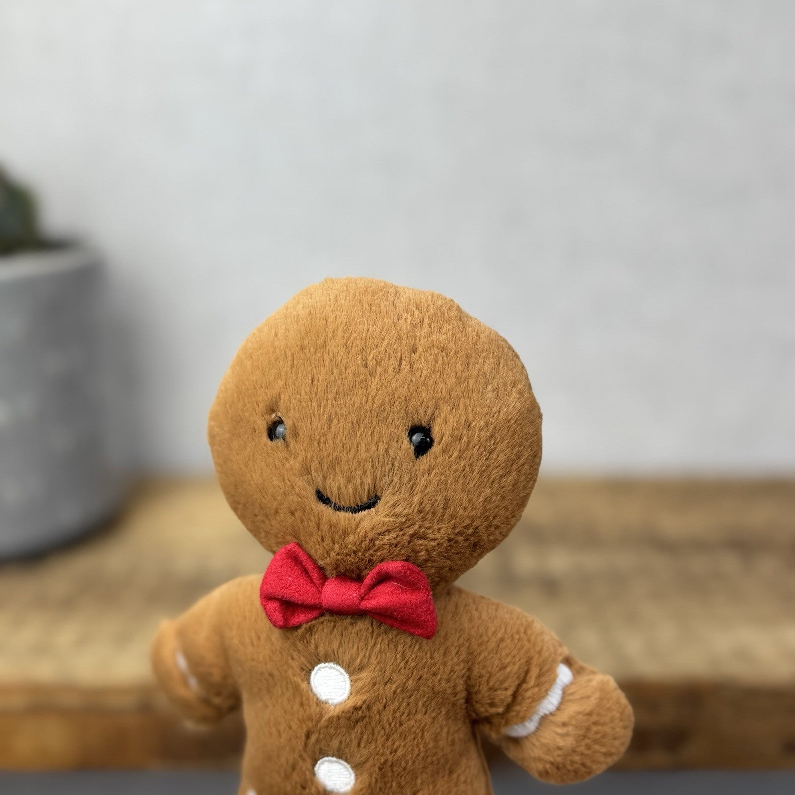 Jellycat Small Jolly Gingerbread Fred - Older Style Red Bow Gingerbread Plush 9"