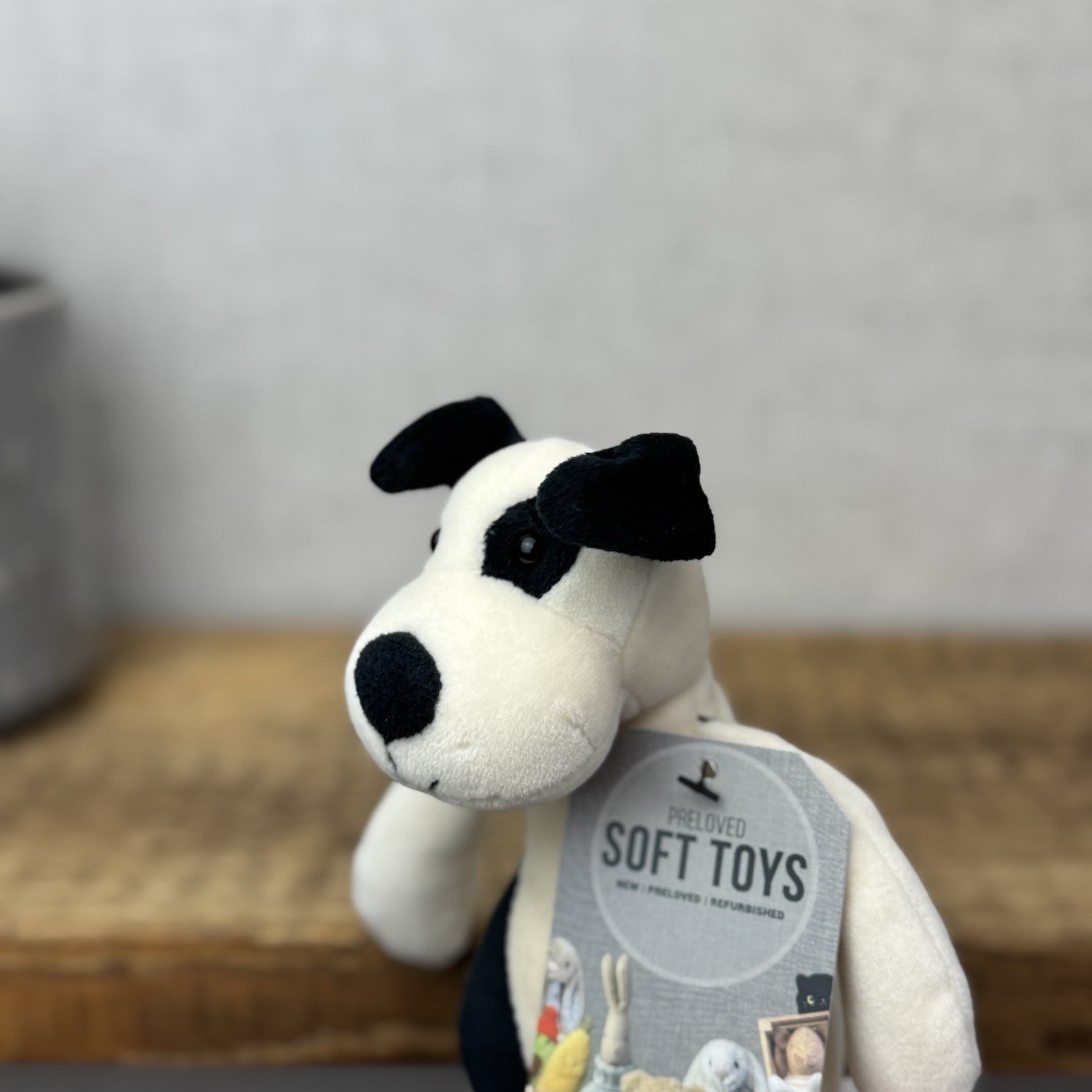 Jellycat My First Puppy Bashful - Small Velour Cream/Black Dog Retired 8" (#2)