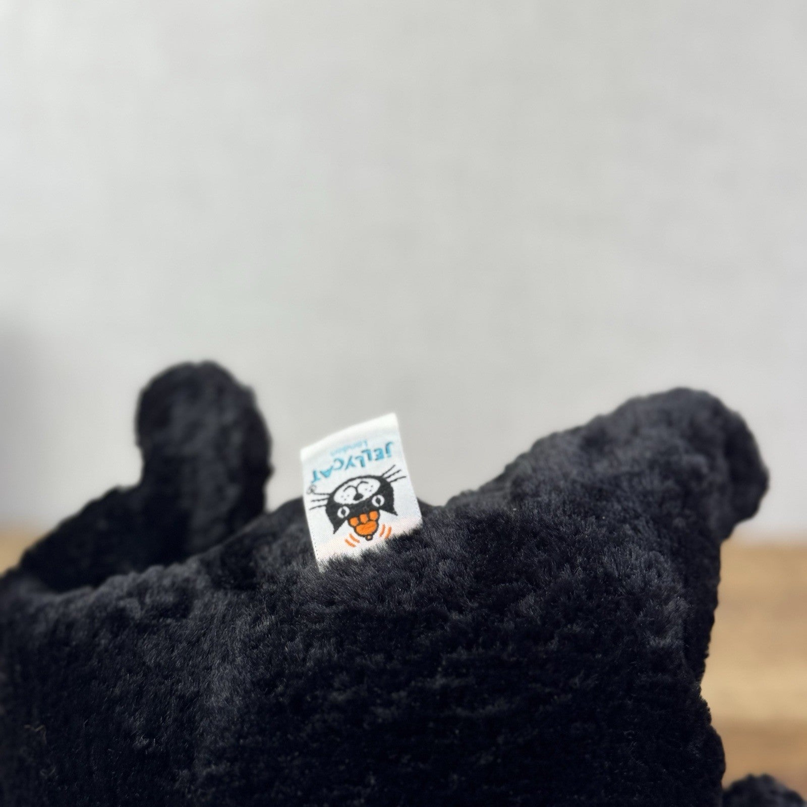 Jellycat Medium Amore Black Cat - Big Black Grumpy Cat Beanie Retired NWOT 12"