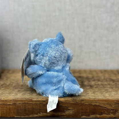 Russ Berrie Luvvies - Lauren Blue Hippo - Mini Beanie Pudding Soft Toy 4" NWT
