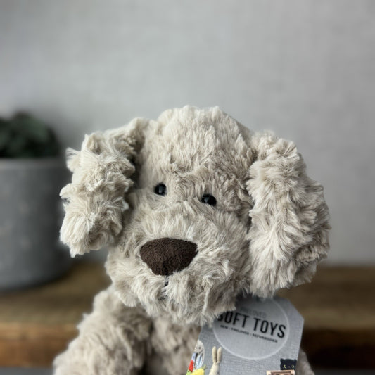 Jellycat Riley Fuddlewuddle Puppy  - Light Grey White Company Exclusive Dog 8"