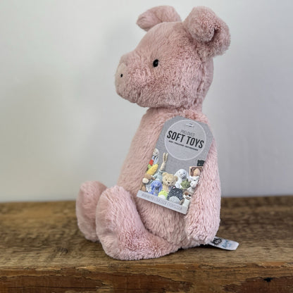 Jellycat Medium Bashful Piglet - Pink Medium Bashful Pig Soft Toy Retired 12"