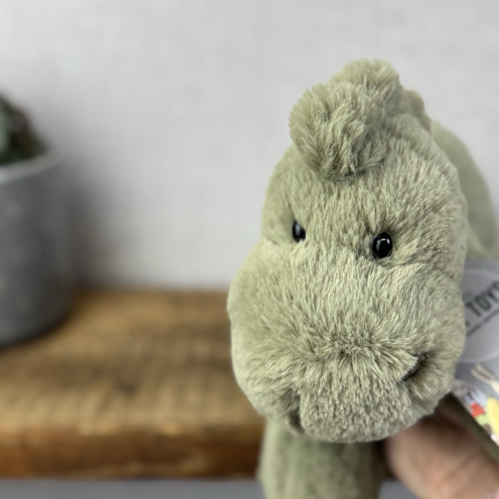 Jellycat Medium Huggady Dinosaur- Floppy Green Dino Soft Toy Retired 10" (#2)