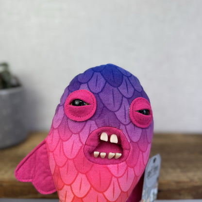 Fuggler Codfather - Pink/purple Fish Funny Ugly Soft Toy Retired Rare NWOT