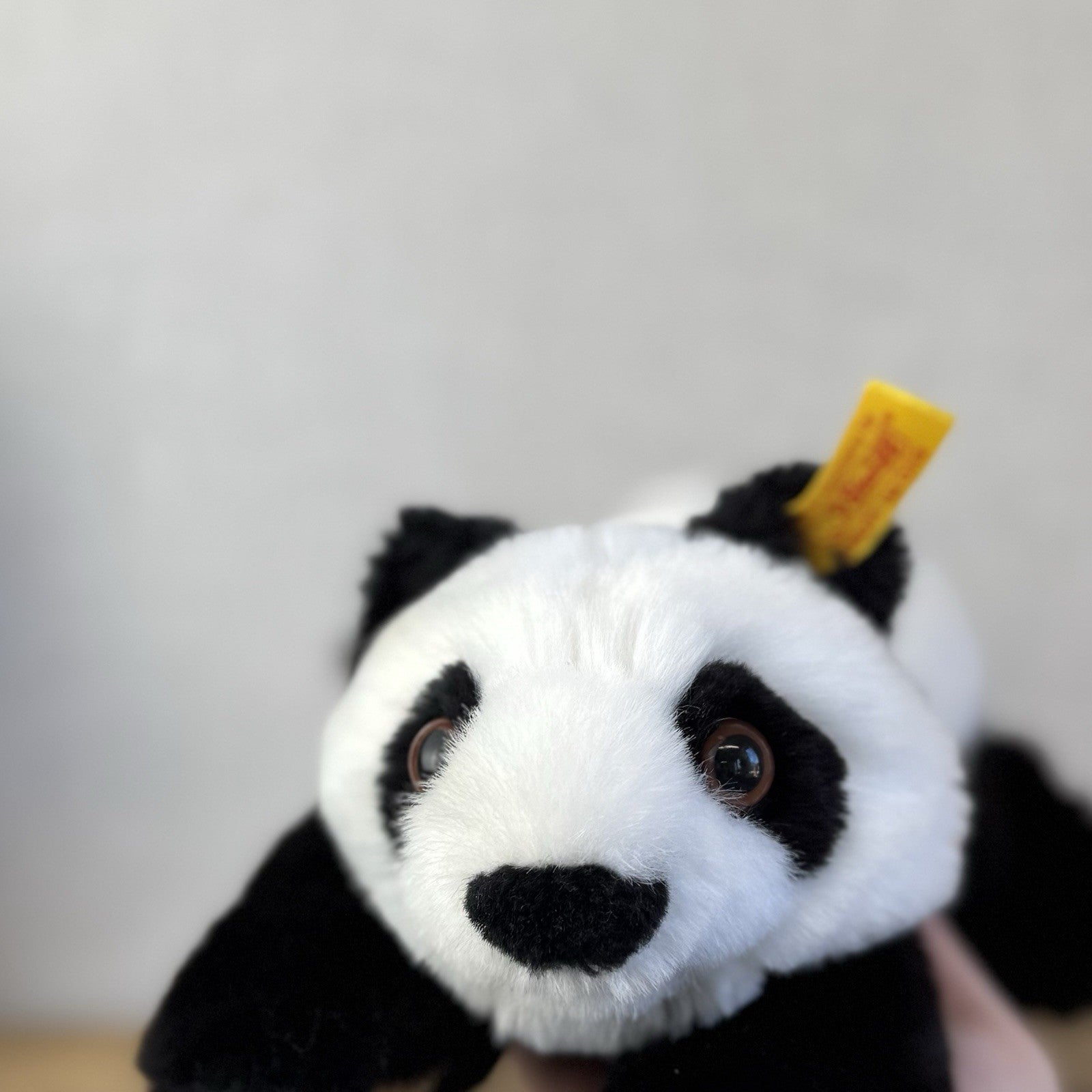Steiff Small Lying Manschli Panda - New With Tags Vintage Small Laying Panda 9"
