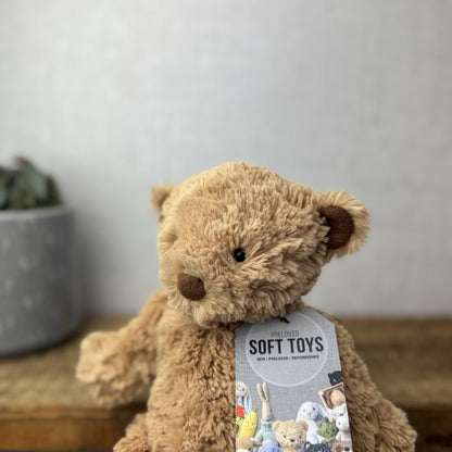 Jellycat MillyBoo Bear - Small Textured RARE Traditional Brown Bear Vintage 10"